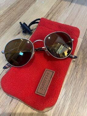 Smith Optics Round Silver Frame Sunglasses with Brown Lenses